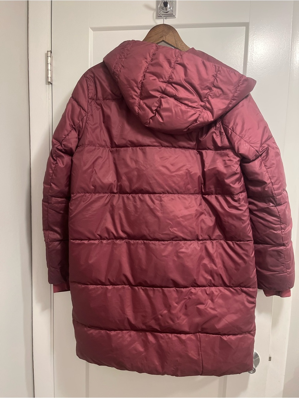 Lands' End Women's Hooded Puffer Coat (Burgundy / Plum) - Picture 5 of 5